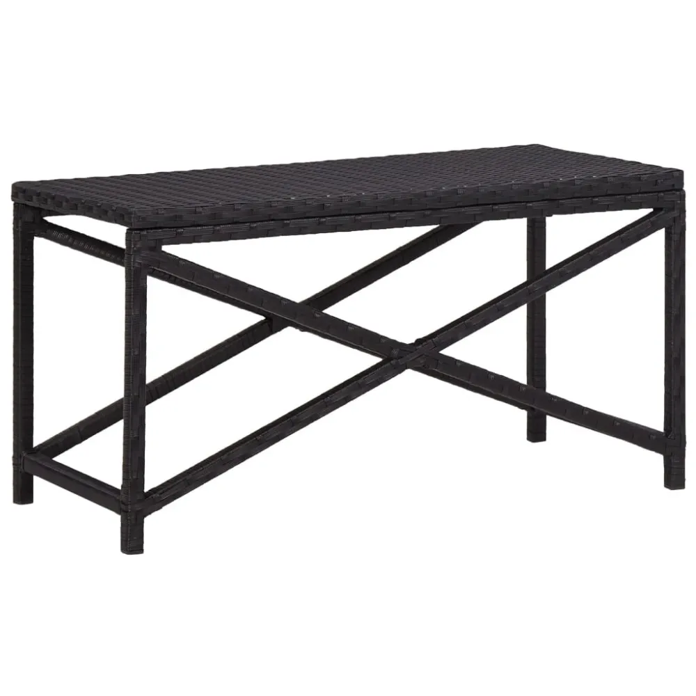 Cadeira de Balanço Banco de jardim 80 cm vime PE preto