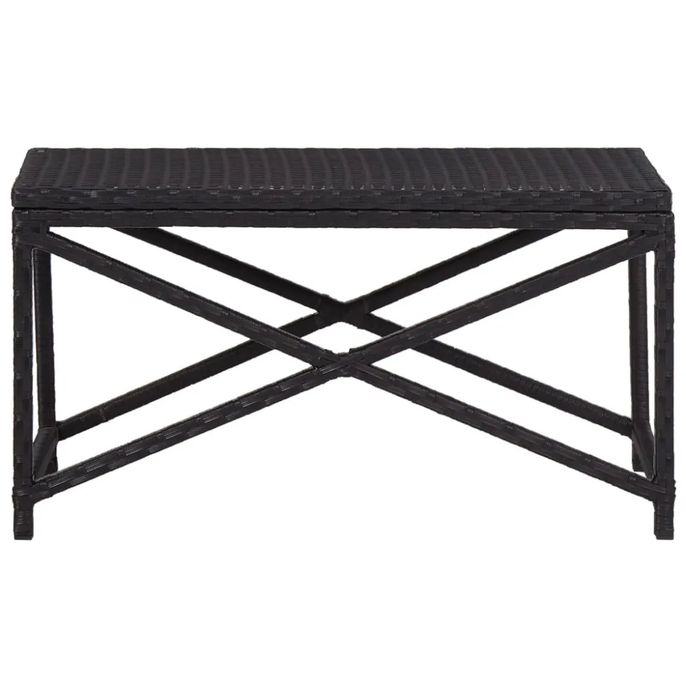 Cadeira de Balanço Banco de jardim 80 cm vime PE preto