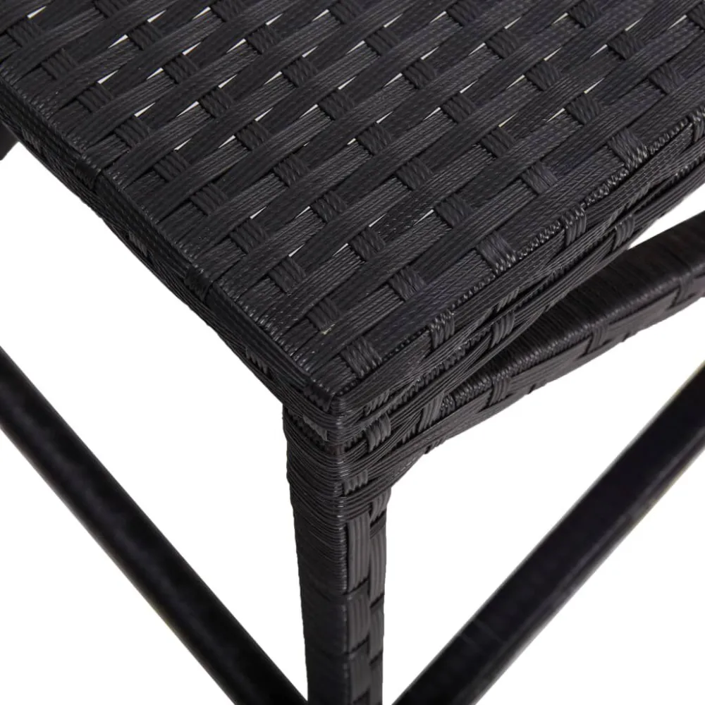 Cadeira de Balanço Banco de jardim 80 cm vime PE preto