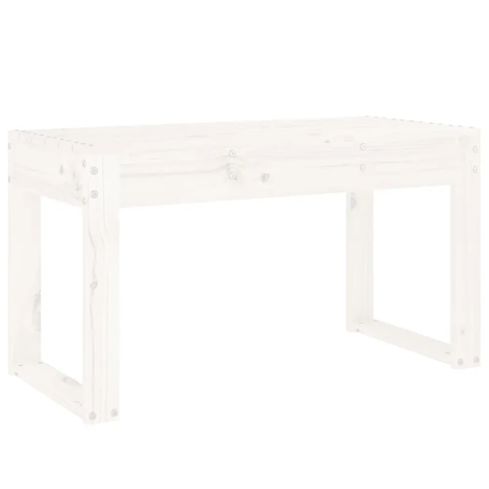 Cadeira Dobrável Banco de jardim 80x38x45 cm madeira de pinho maciç branco