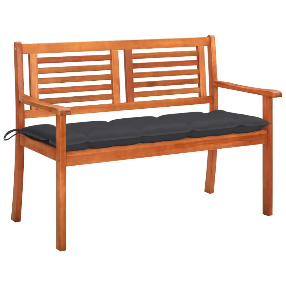 Cadeira de Jardim Banco de jardim 2 lugares com almofadão 120 cm eucalipto maciço