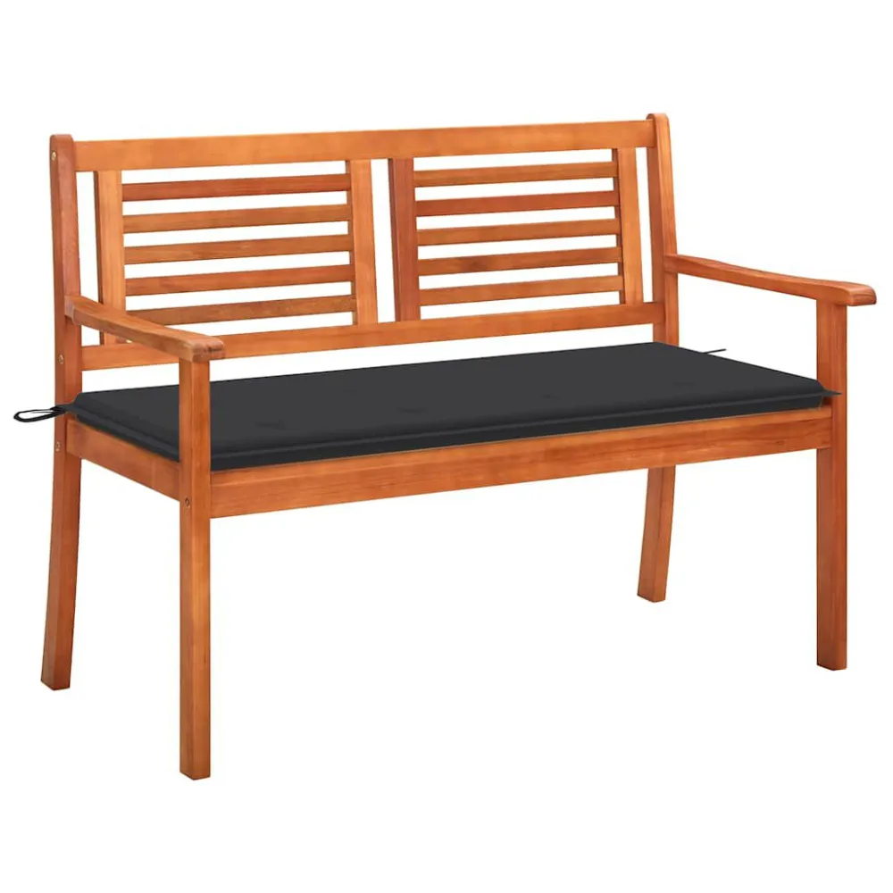 Cadeira de Jardim Banco de jardim 2 lugares com almofadão 120 cm eucalipto maciço