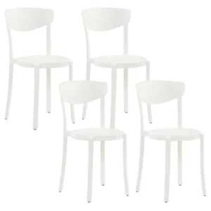 Conjunto de 4 cadeiras de jardim VIESTE Material sintético Branco Fácil de Guardar