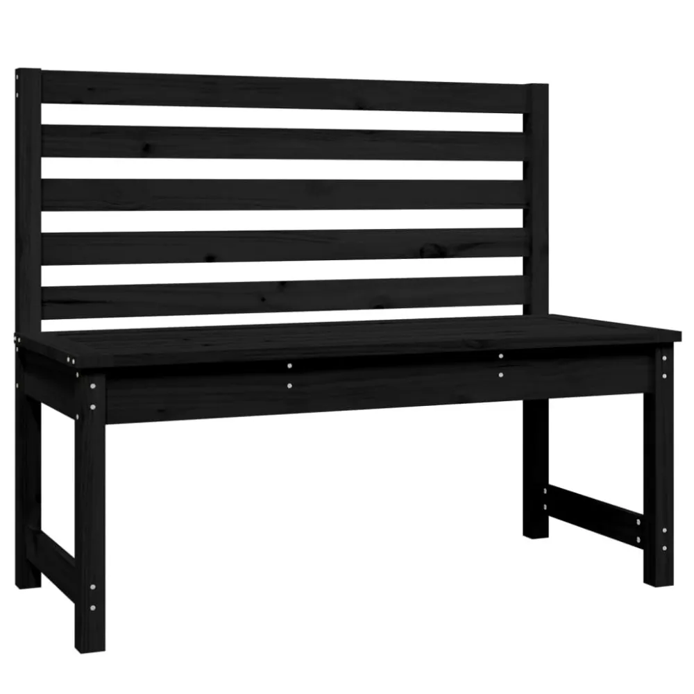 Conjunto Completo de Banco de jardim 109 cm madeira de pinho maciç preto