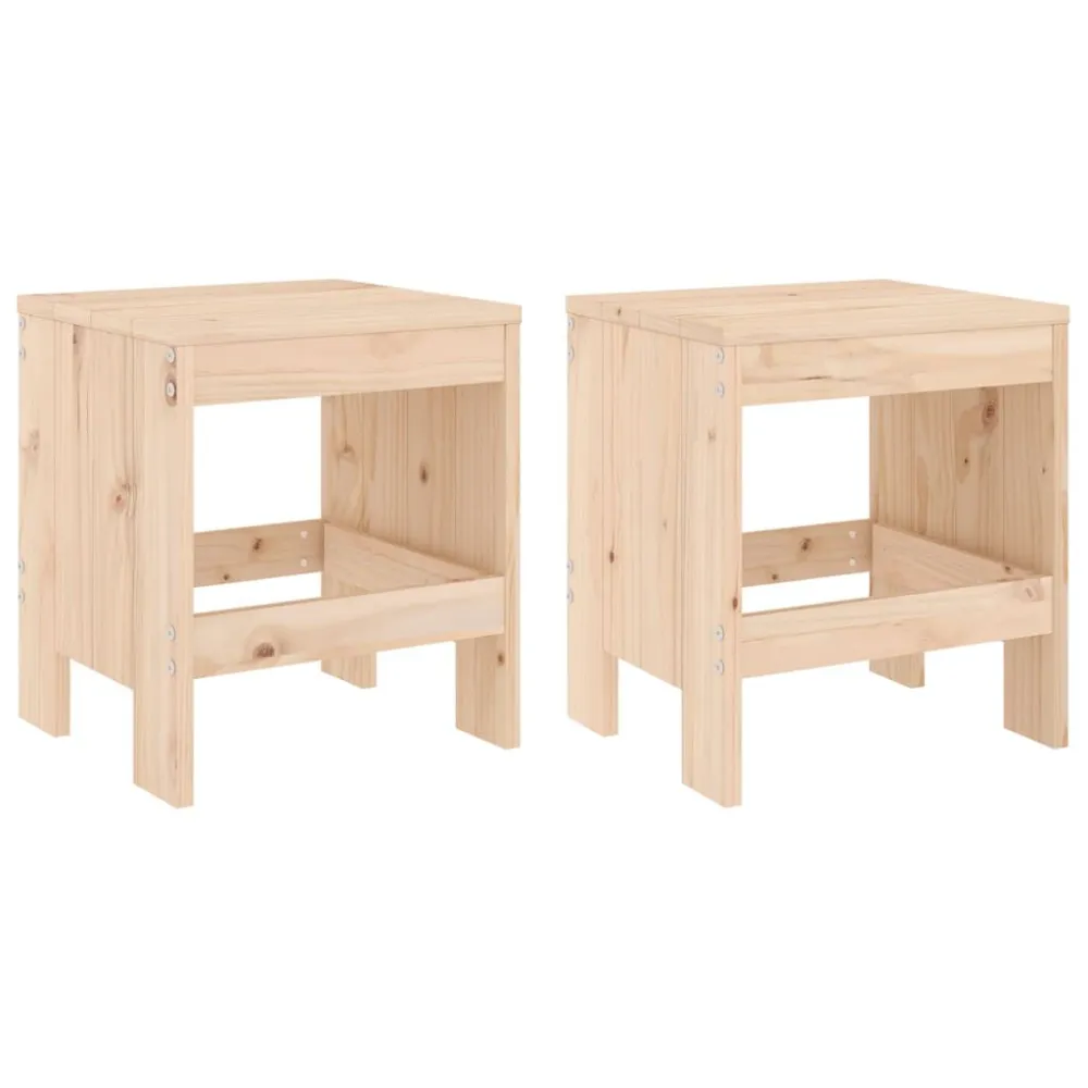 Conjunto Completo de Bancos de jardim 2 pcs 40x36x45 cm madeira de pinho maciç
