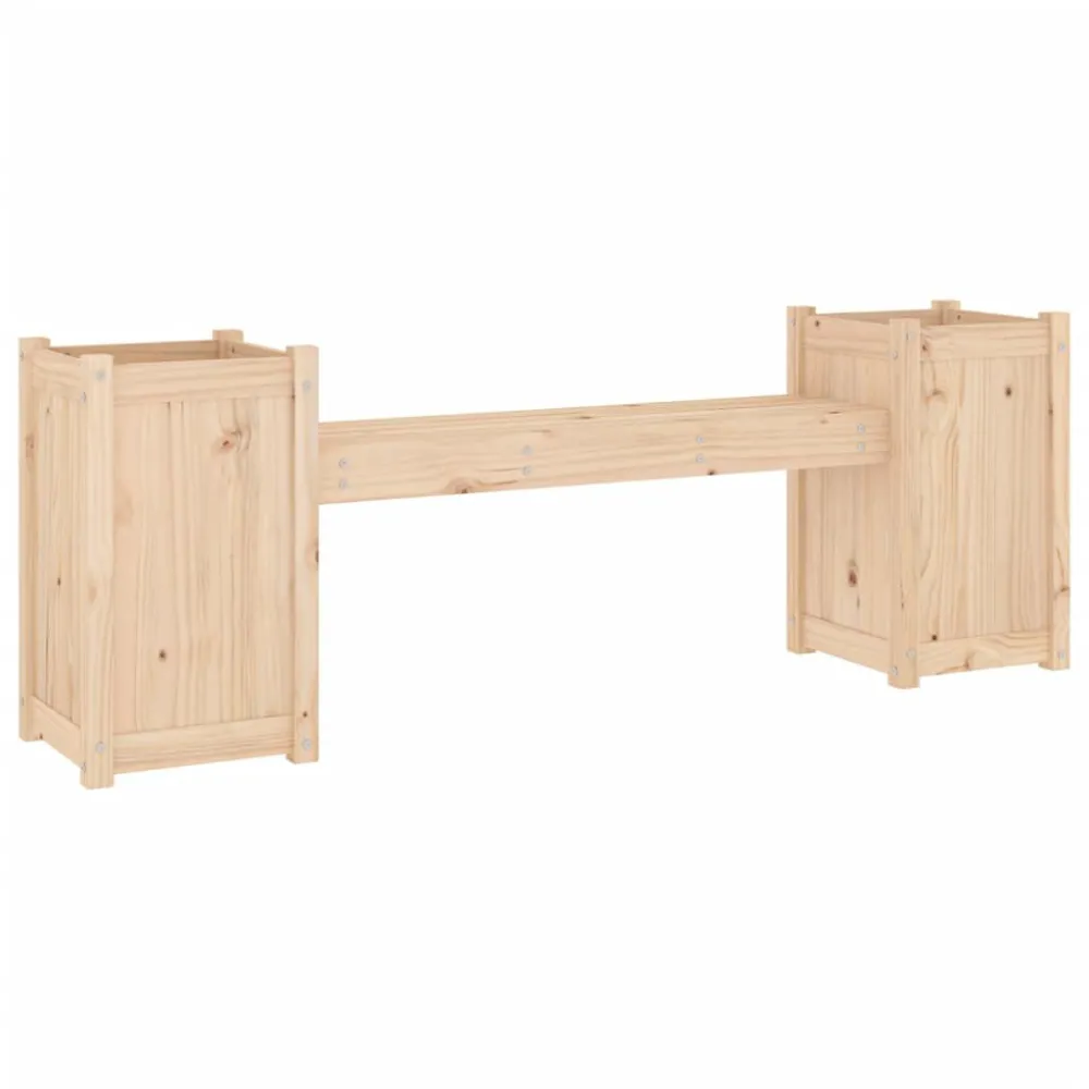 Poltrona de Rattan Banco com vasos 180x36x63 cm madeira de pinho maciç