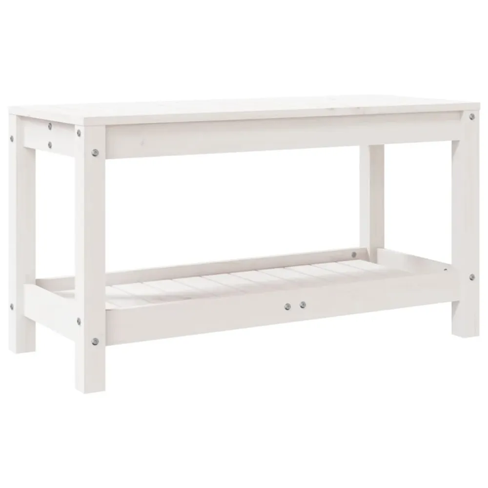 Poltrona de Rattan Banco de jardim 82,5x35x45 cm madeira de pinho maciç branco