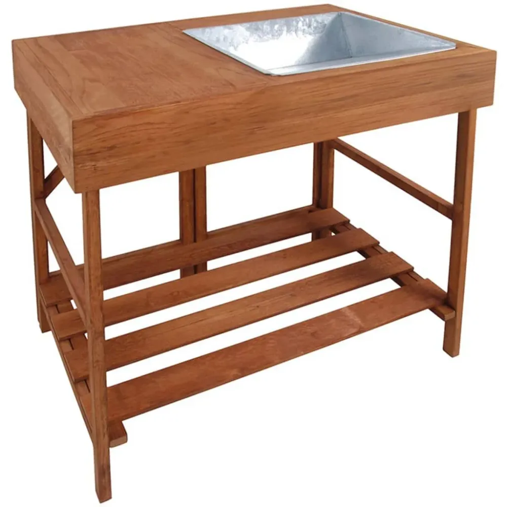Poltrona de Rattan Esschert Design Mesa de jardinagem em madeira GT35