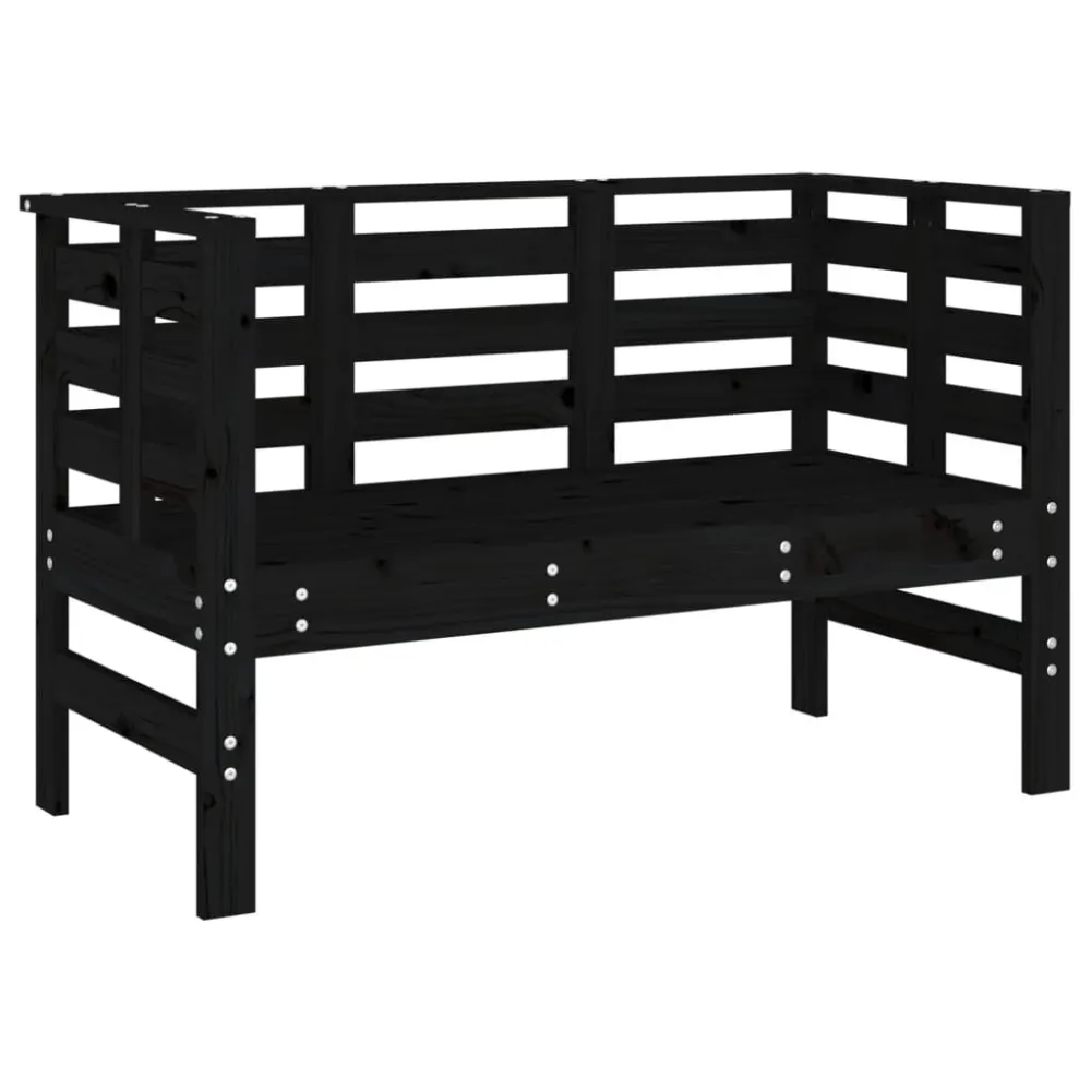 Premium Resistente ao Tempo Banco de jardim 111,5x53x71 cm madeira de pinho maciç preto
