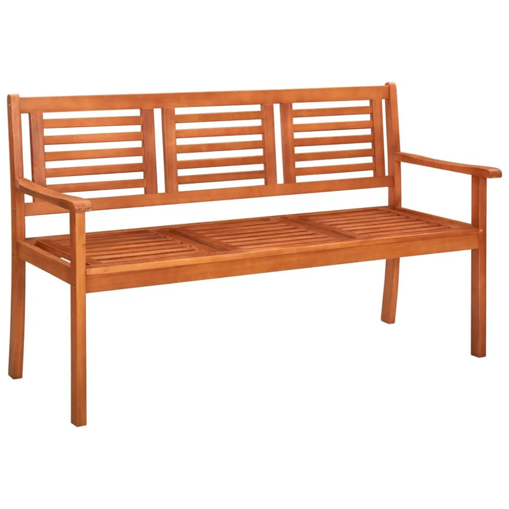 Premium Resistente ao Tempo Banco de jardim 3 lugares com almofadão 150 cm eucalipto maciço