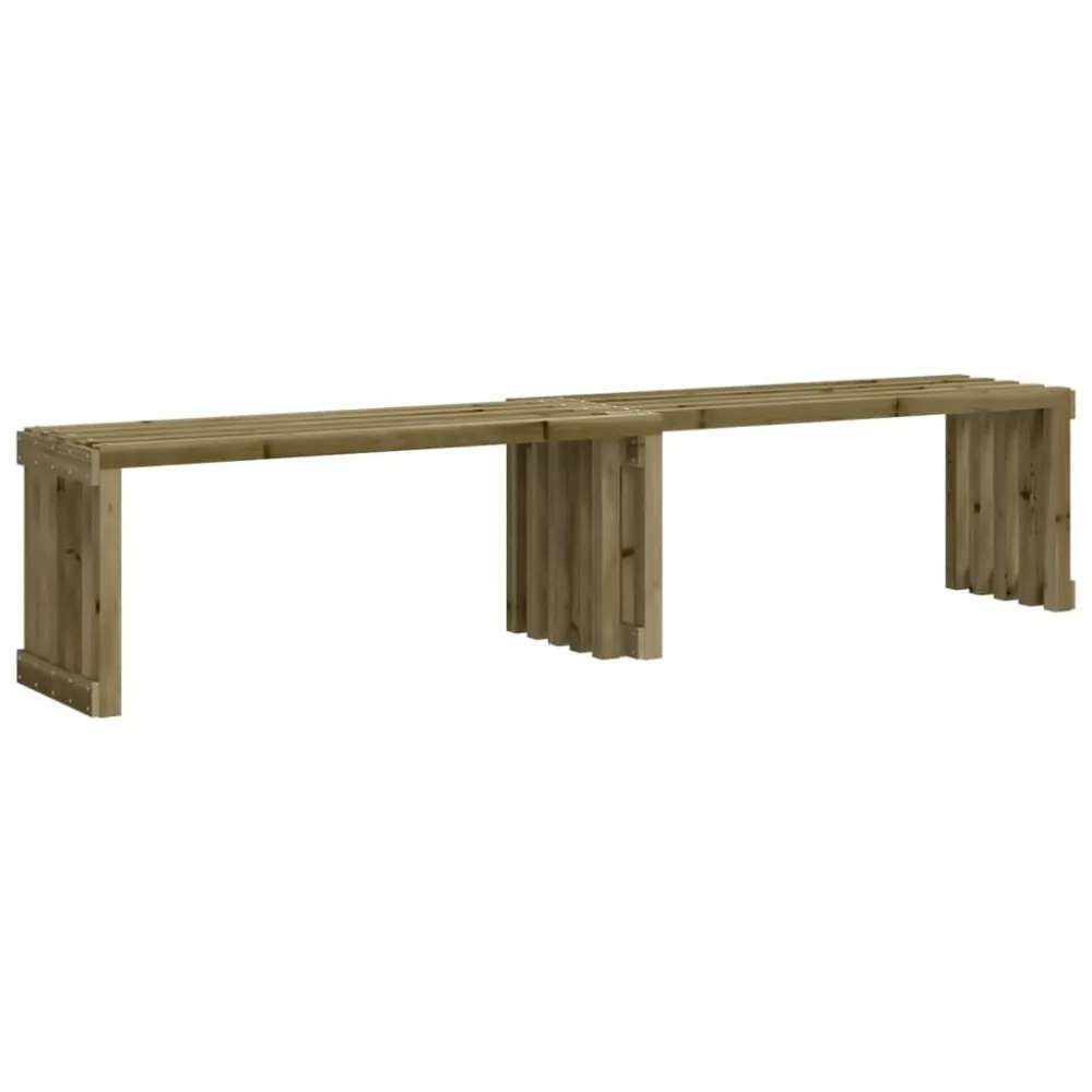 Puf de Exterior Banco de jardim extensível 212,5x40,5x45 cm pinho impregnado