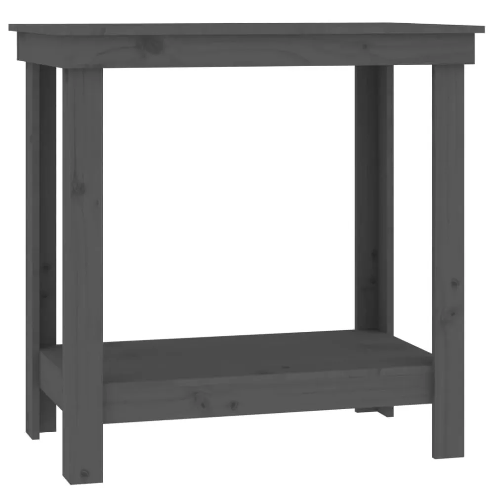 Luvas com Pontas de Borracha Banco de trabalho 80x50x80 cm pinho maciço cinza