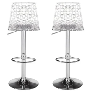 Lote de 2 bancos altos CLARK - Policarbonato - Cristal para Gamers