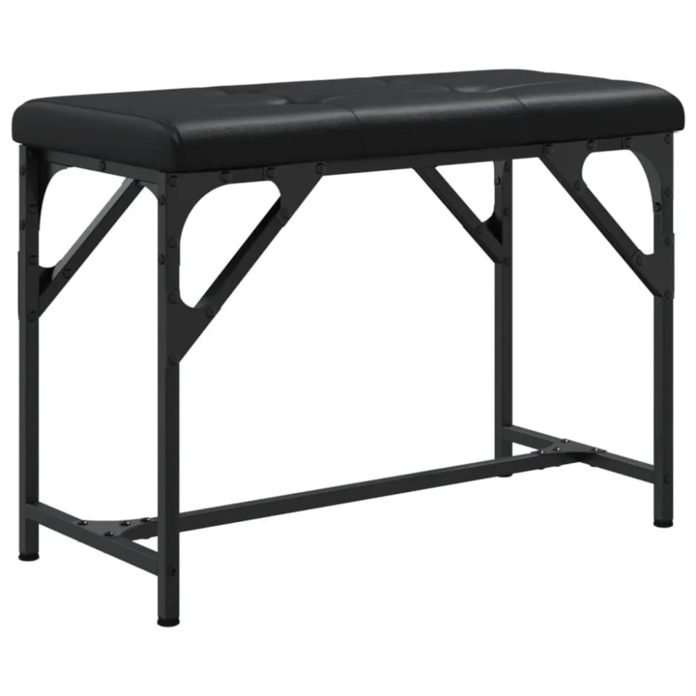 Banco de jantar 62x32x45 cm ço e couro artificial preto para Jantares