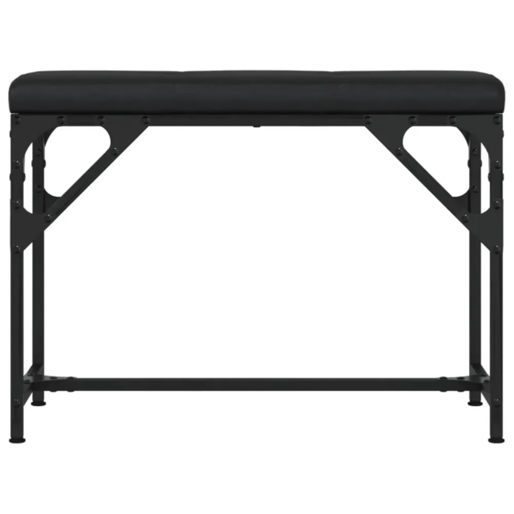 Banco de jantar 62x32x45 cm ço e couro artificial preto para Jantares