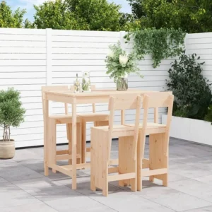 5 peças conjunto de bar para jardim pinho maciço Clicnbuy