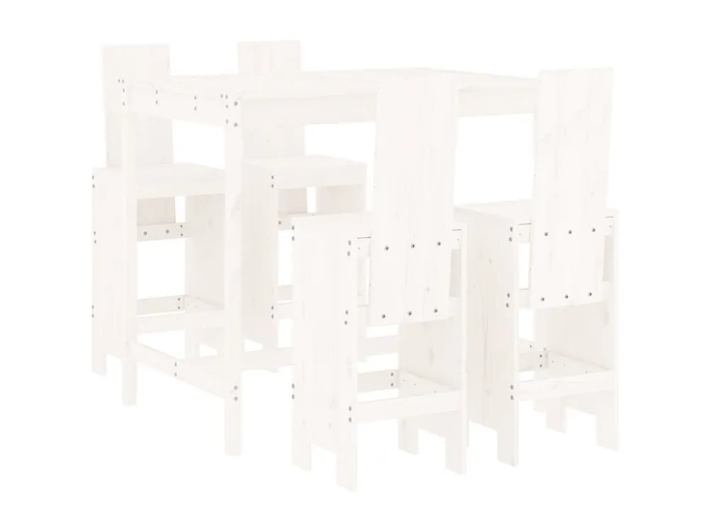 5 peças conjunto de bar para jardim pinho maciço branco Clicnbuy