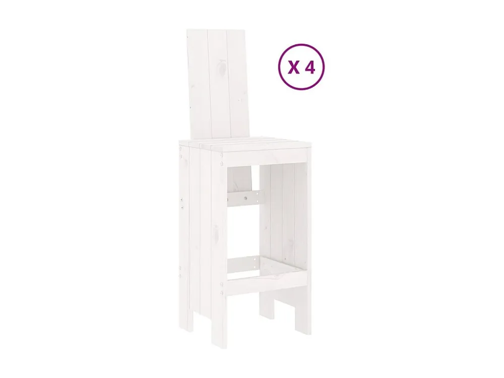 5 peças conjunto de bar para jardim pinho maciço branco Clicnbuy