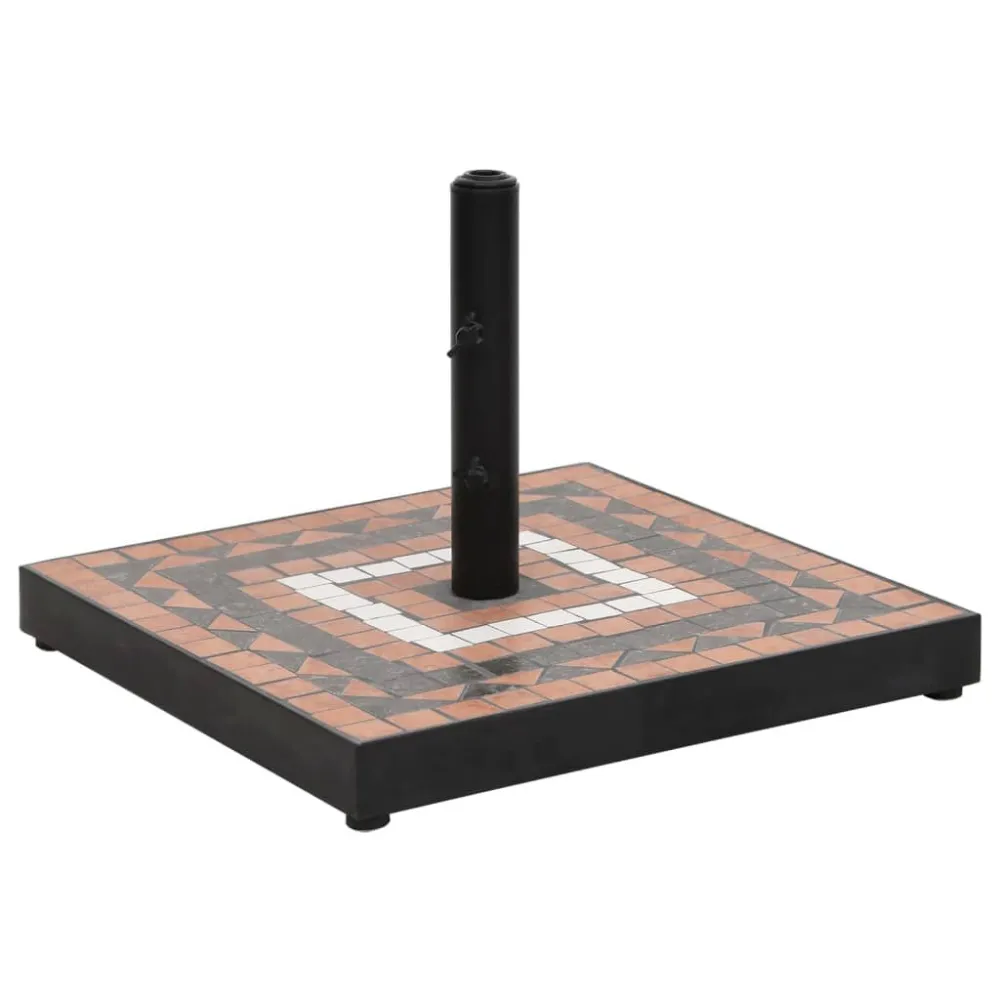 Guarda-sol de Alumínio Base para guarda-sol quadrada 12 kg terracota e branco