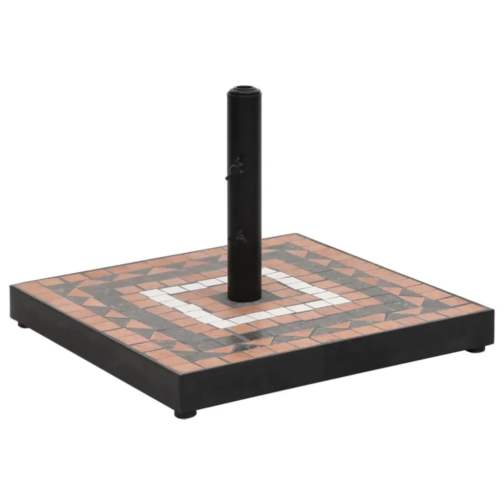 Guarda-sol de Alumínio Base para guarda-sol quadrada 12 kg terracota e branco