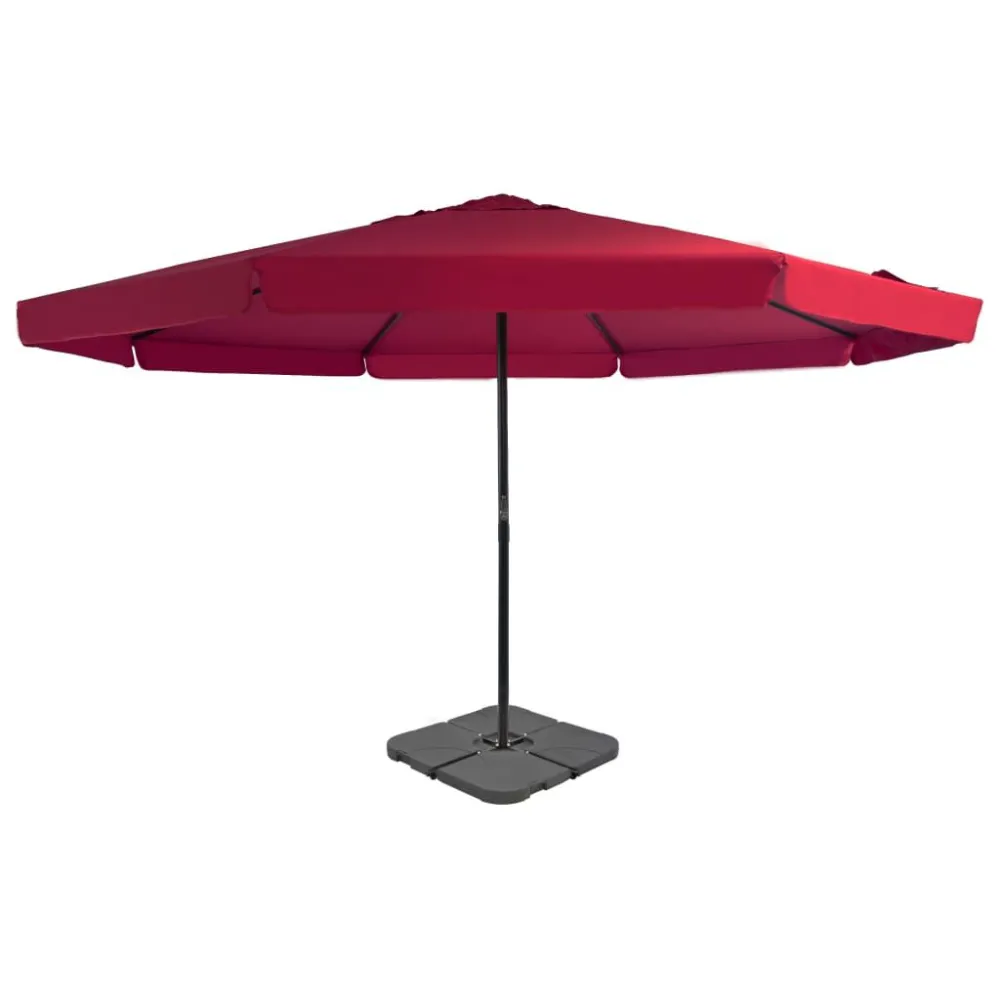 Guarda-sol de jardim com base portátil vermelho com Base Inclusa e Bolsa de Transporte