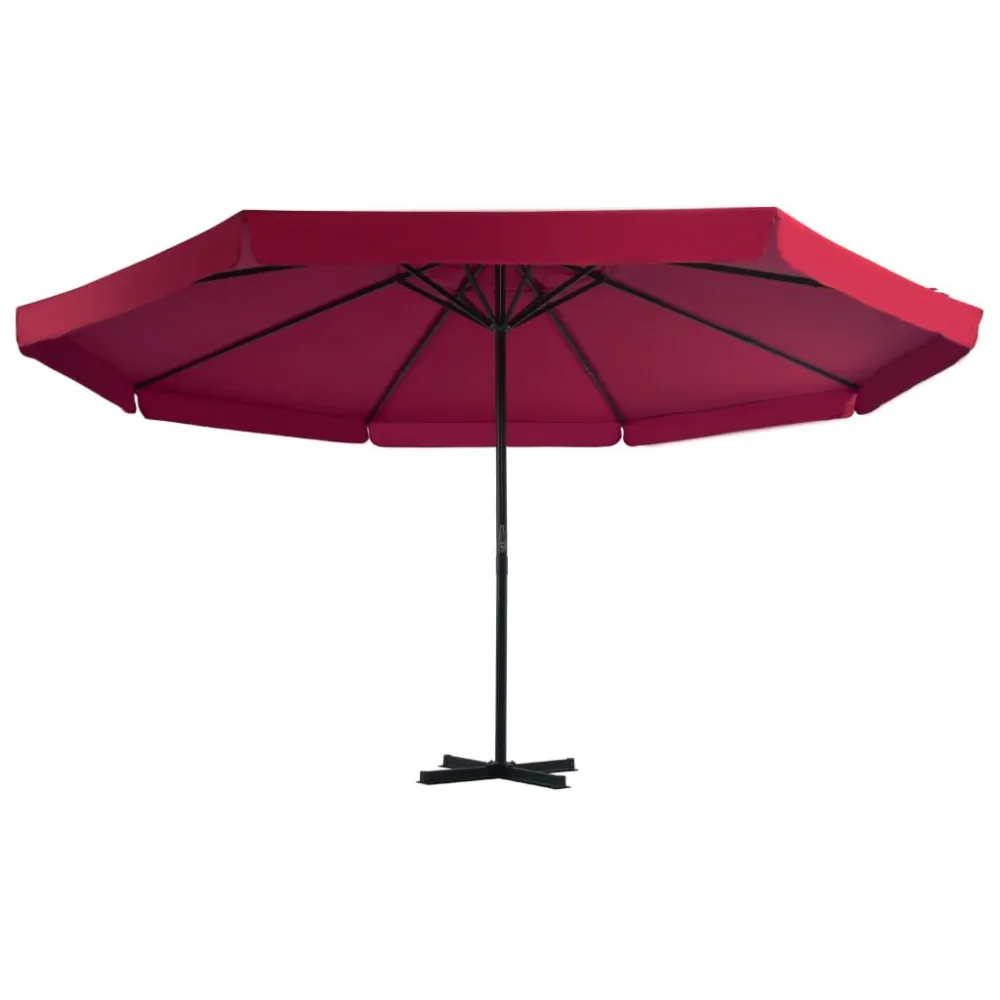 Guarda-sol de jardim com base portátil vermelho com Base Inclusa e Bolsa de Transporte