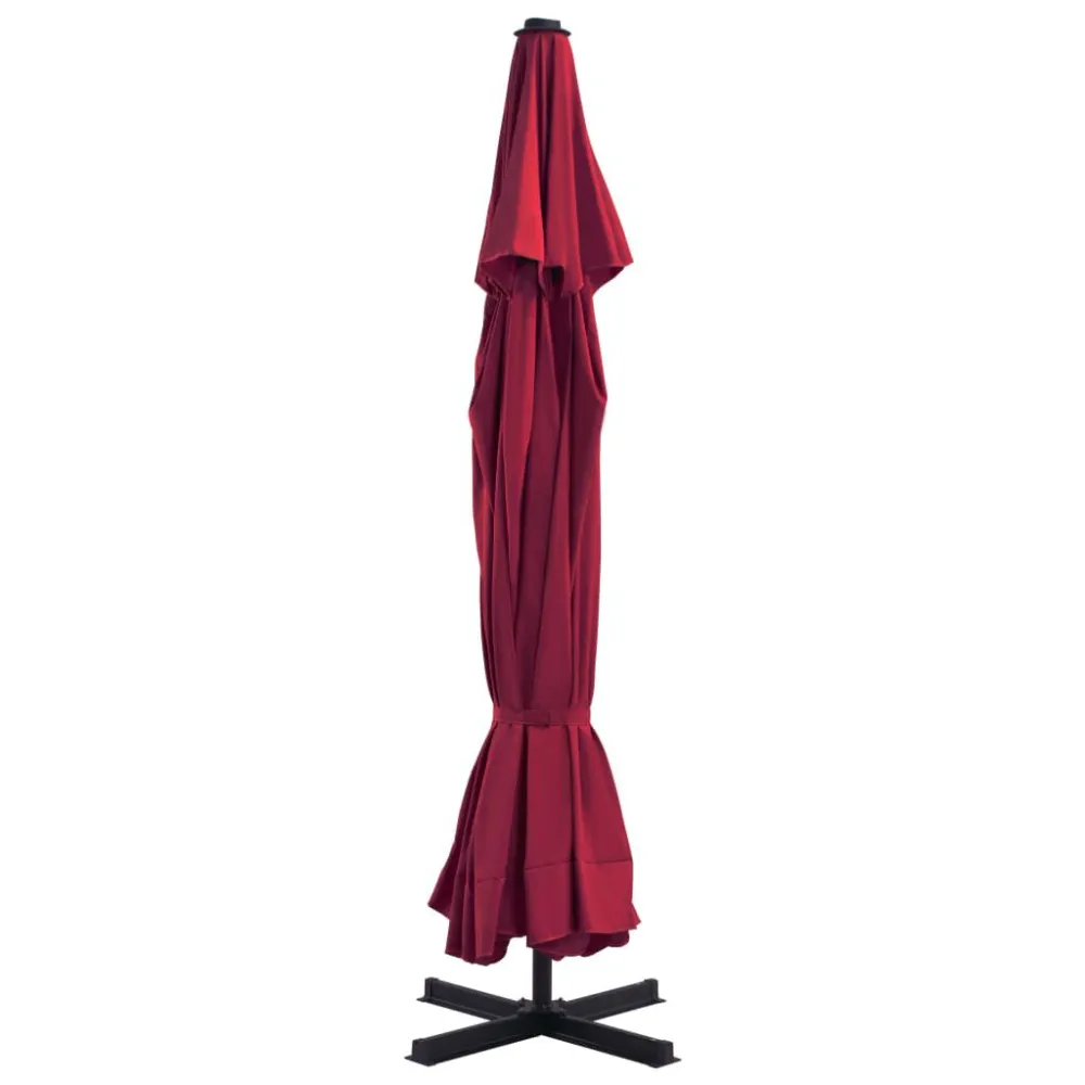 Guarda-sol de jardim com base portátil vermelho com Base Inclusa e Bolsa de Transporte