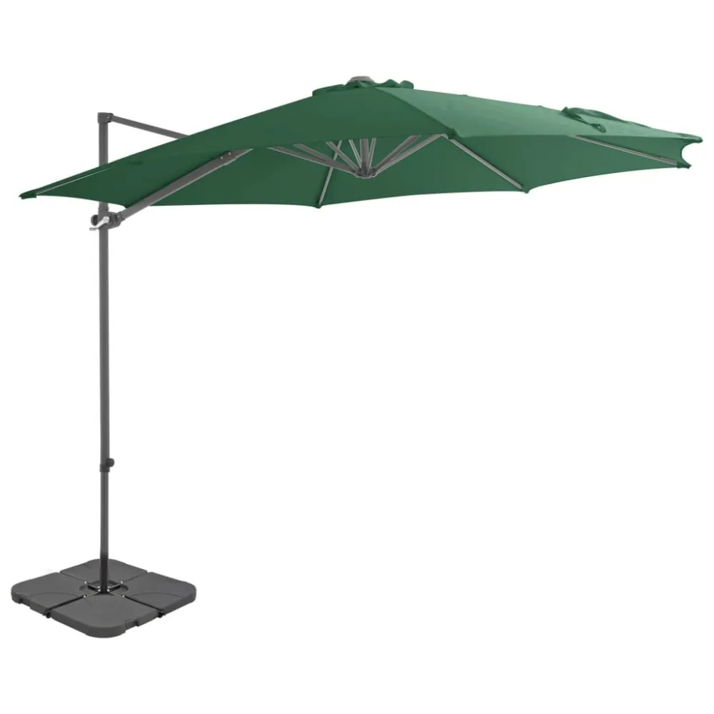Sombreiro de Exterior Guarda-sol de jardim com base portátil verde