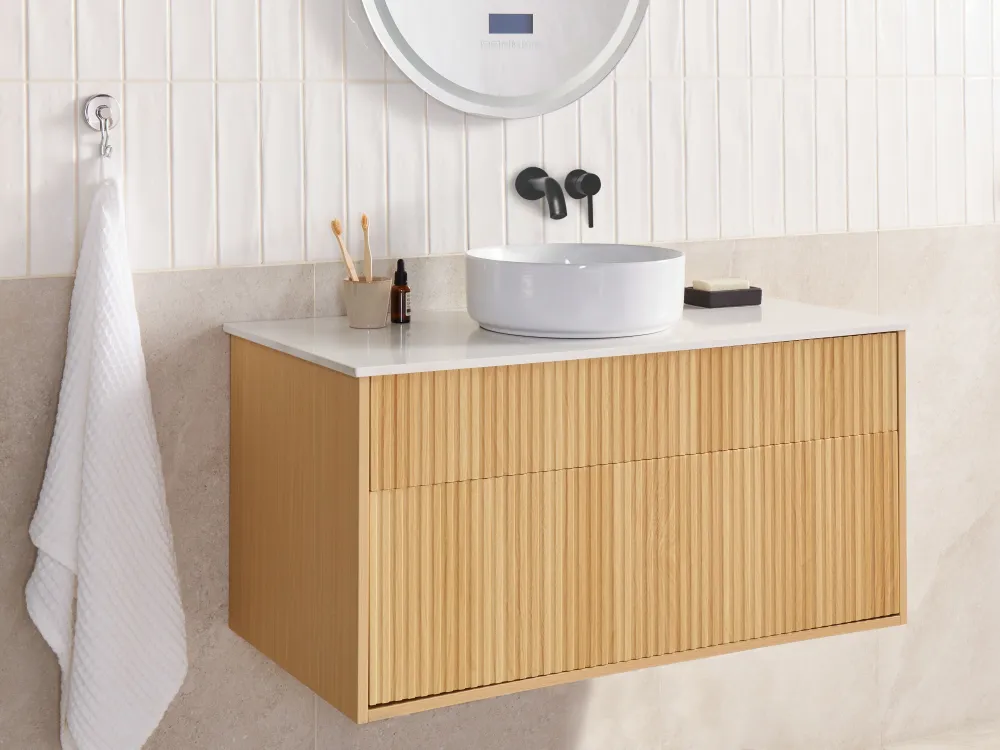 Bathroom Wall Mounted Cabinet 100 x 52 cm Light Wood BEXTI