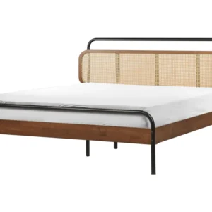 Wooden EU King Size Bed Dark BOUSSICOURT