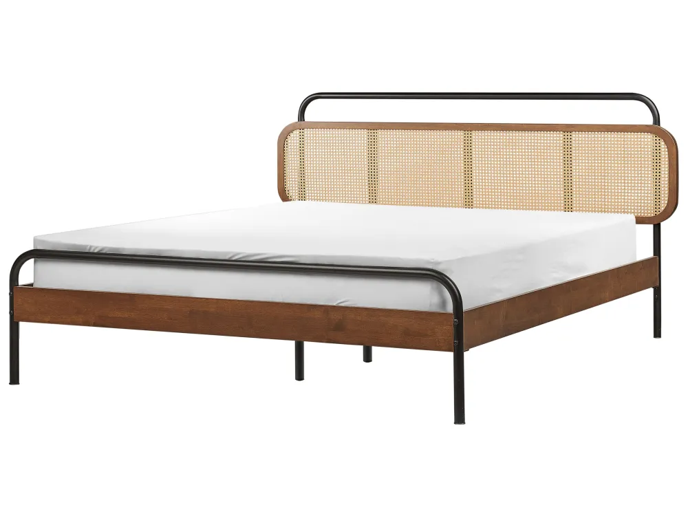 Wooden EU King Size Bed Dark BOUSSICOURT