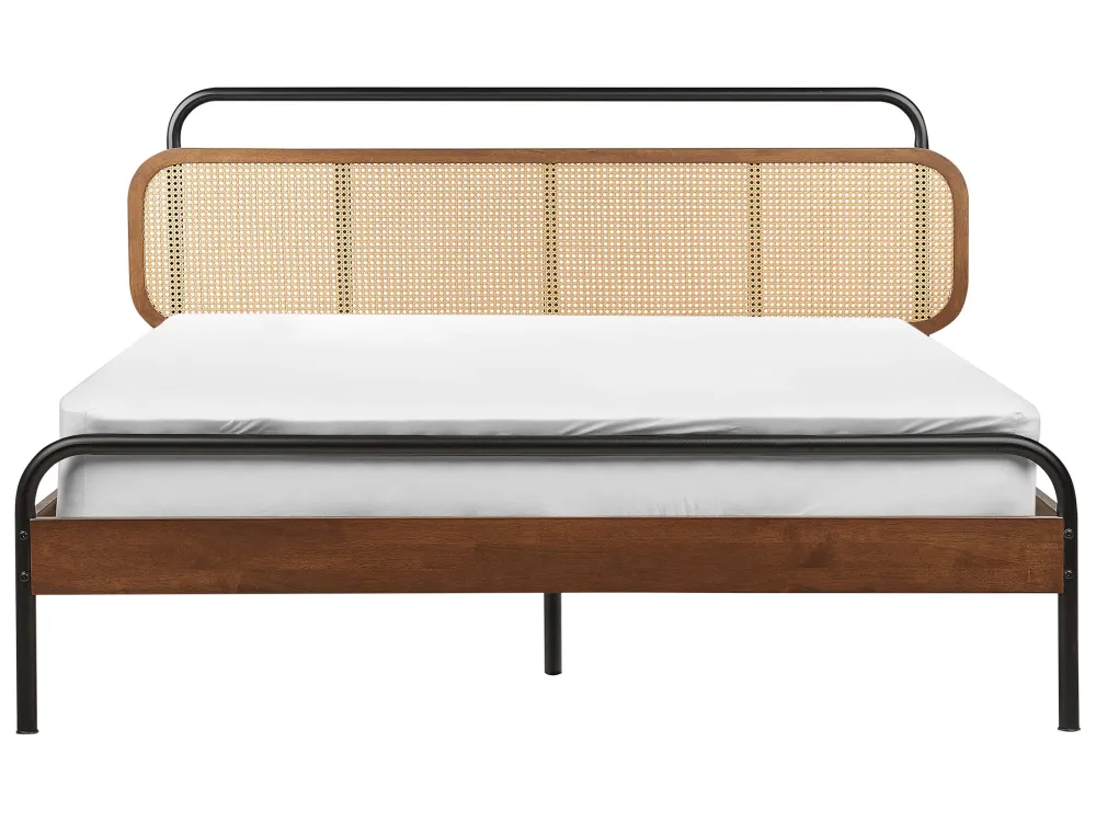 Wooden EU King Size Bed Dark BOUSSICOURT