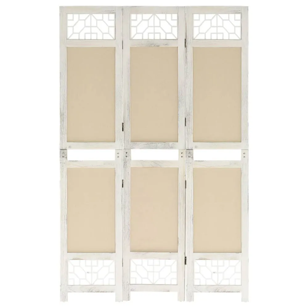 Biombo com 3 painéis 105x165 cm tecido cor creme para Organização de Roupas
