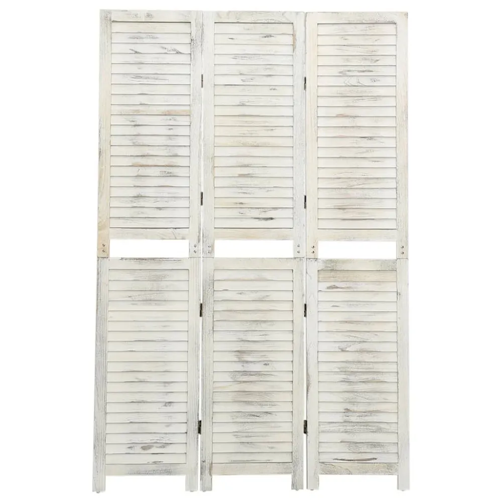 Ergonômico Biombo com 3 painéis 105x165 cm madeira branco antigo