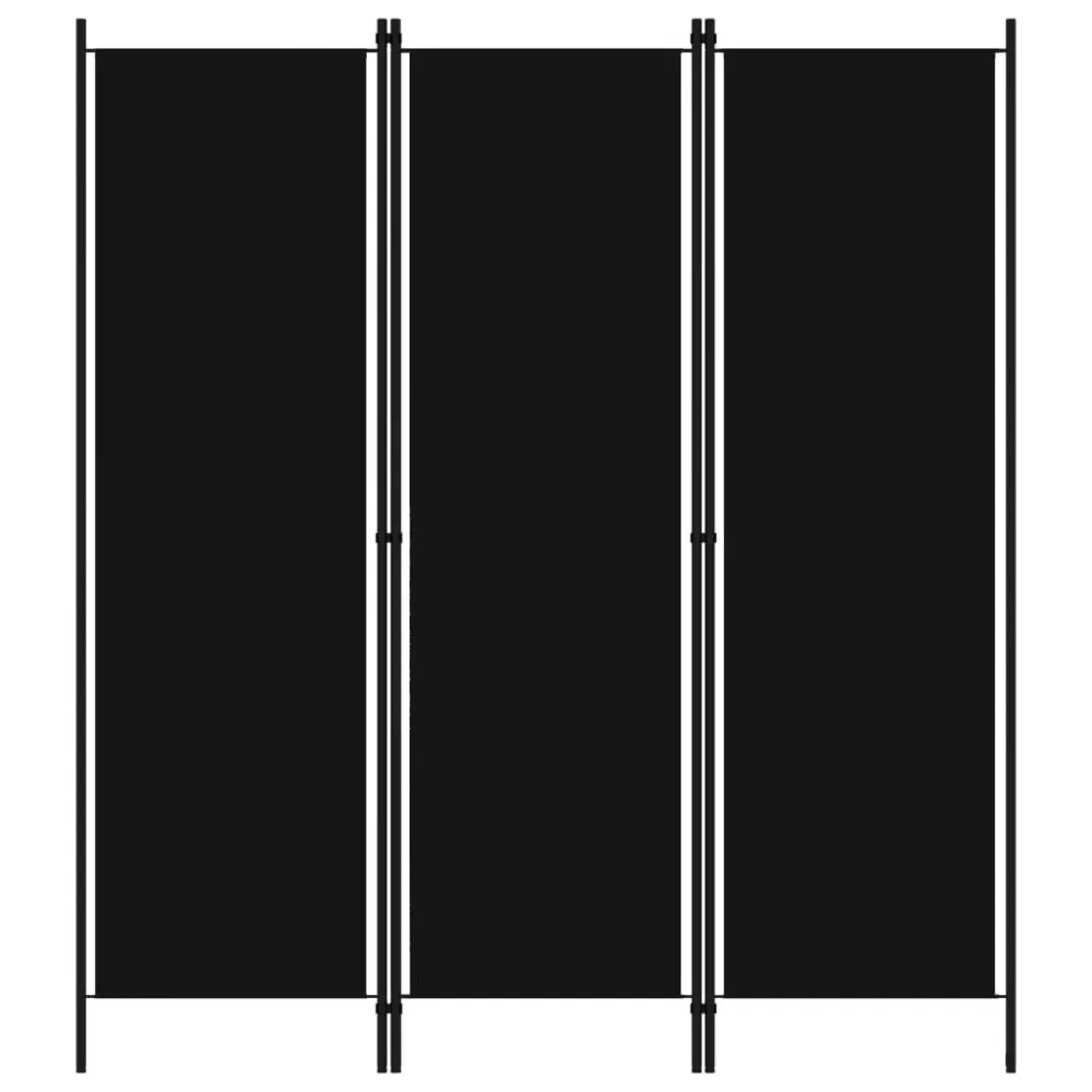 Premium Divisória de quarto com 3 painéis 150x180 cm preto