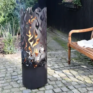 Tambor combustão Flames ço carbono preto FF408 ESSCHERT DESIGN