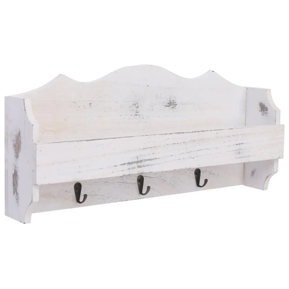 Organizador de Cintos Cabide de parede 50x10x23 cm madeira branco