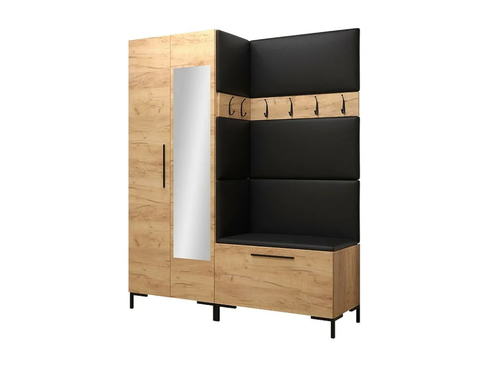 Conjunto para corredor Hartford F107, Espelho, Tecido, 196x158x46cm