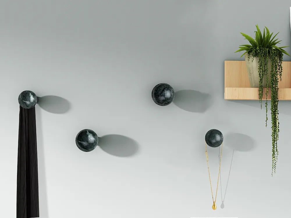 Conjunto de 4 cabides em mármore cor verde - RALONDINE