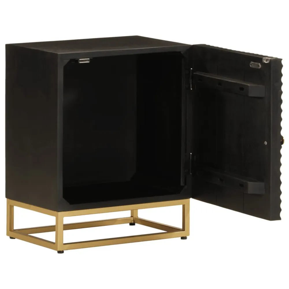 Mesa de cabeceira 40x30x50 cm mangueira maciç/ferro preto para Sapatos Altos