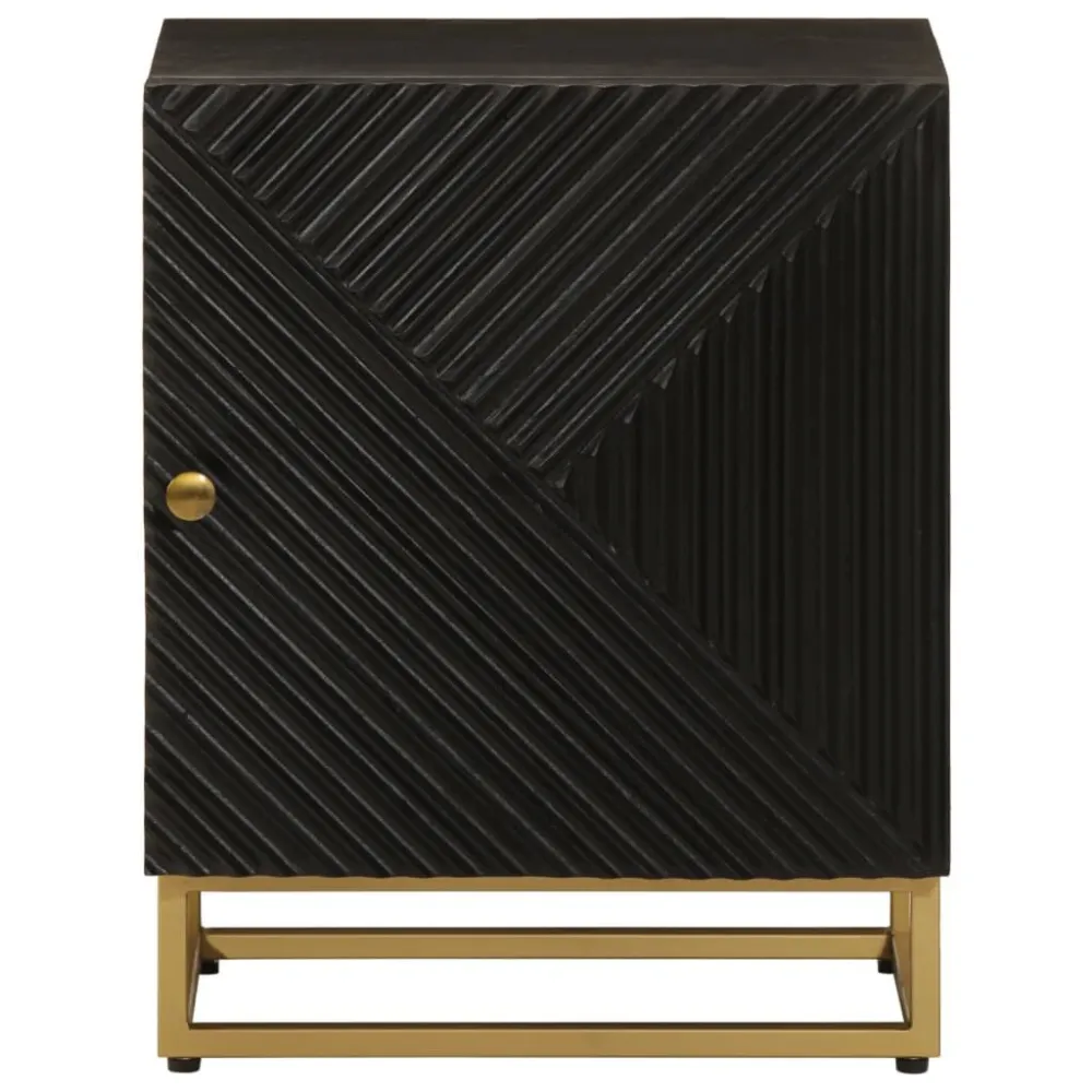 Mesa de cabeceira 40x30x50 cm mangueira maciç/ferro preto para Sapatos Altos