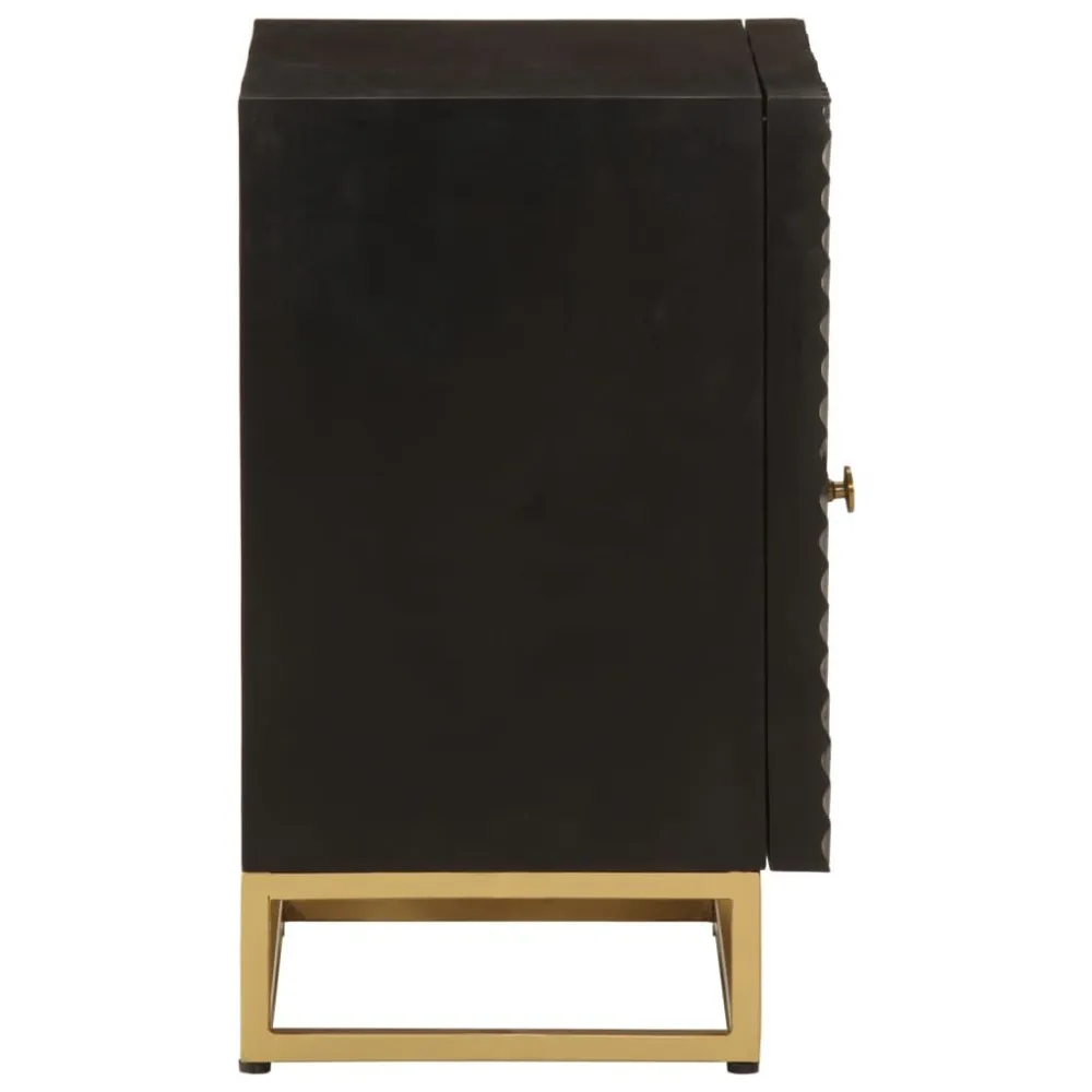 Mesa de cabeceira 40x30x50 cm mangueira maciç/ferro preto para Sapatos Altos