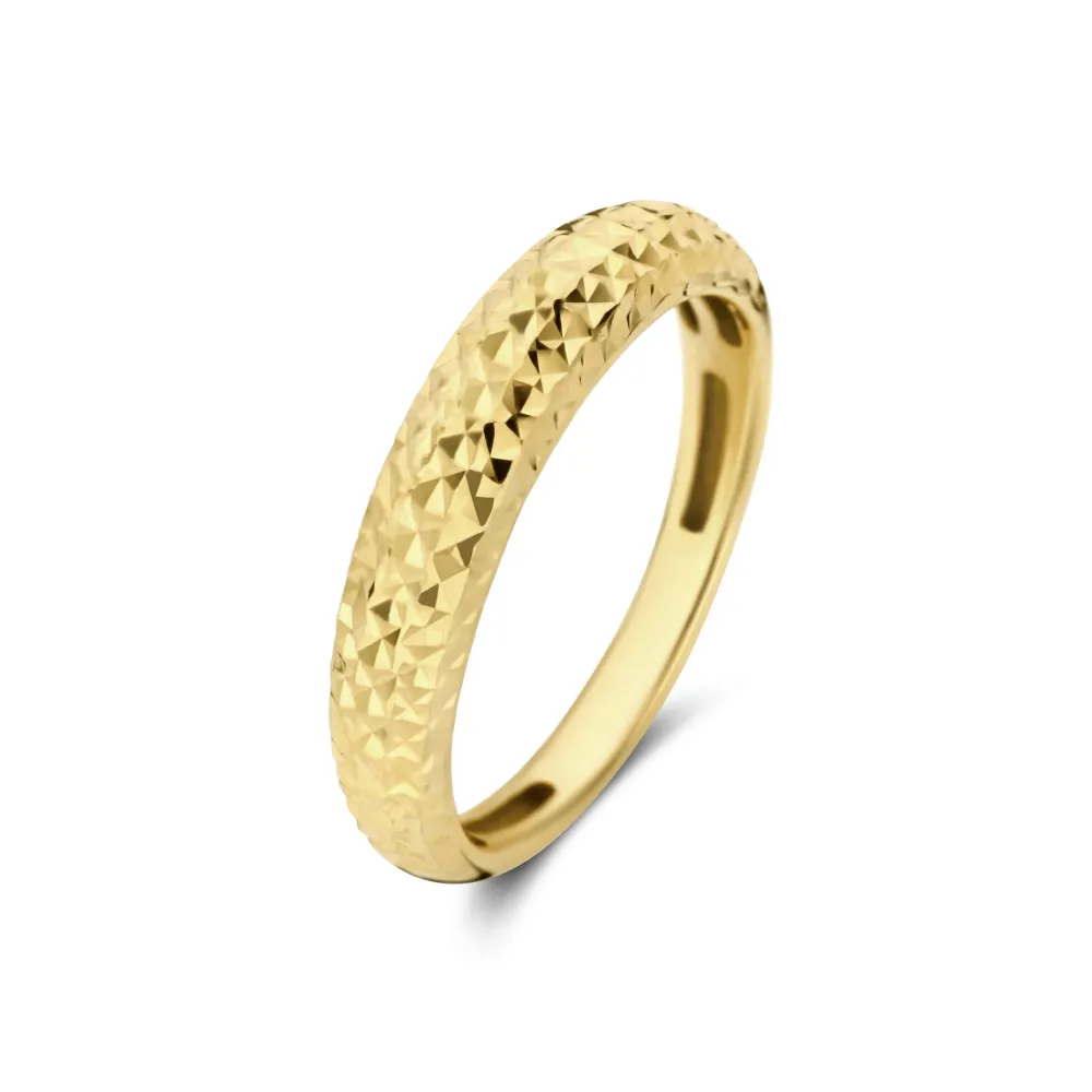 Anel Rivoli Laura em ouro de 14 quilates com lapidação de diamantes Resistente à Corrosão