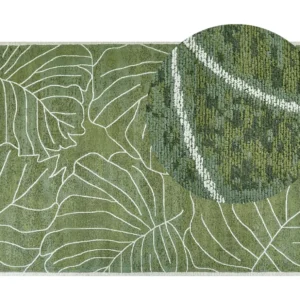 Tapete de algodão com habitual de planta verde 140 x 200 cm SARMIN