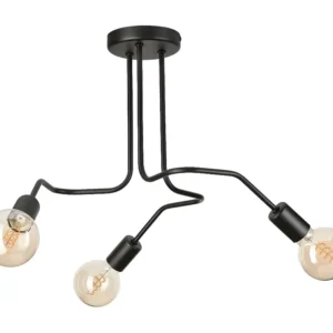 Cachepô de Fibra de Coco Candeeiro Suspenso Damiano, Preto, 40x55x55 cm, EPIKASA