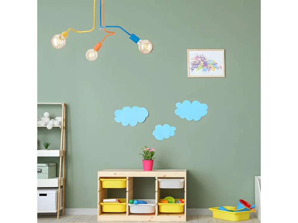 Candeeiro Suspenso Damiano, Multicolorido, 40x55x55 cm, EPIKASA Diâmetro de 30 cm