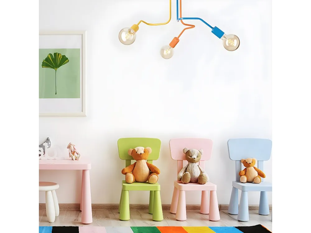 Candeeiro Suspenso Damiano, Multicolorido, 40x55x55 cm, EPIKASA Diâmetro de 30 cm