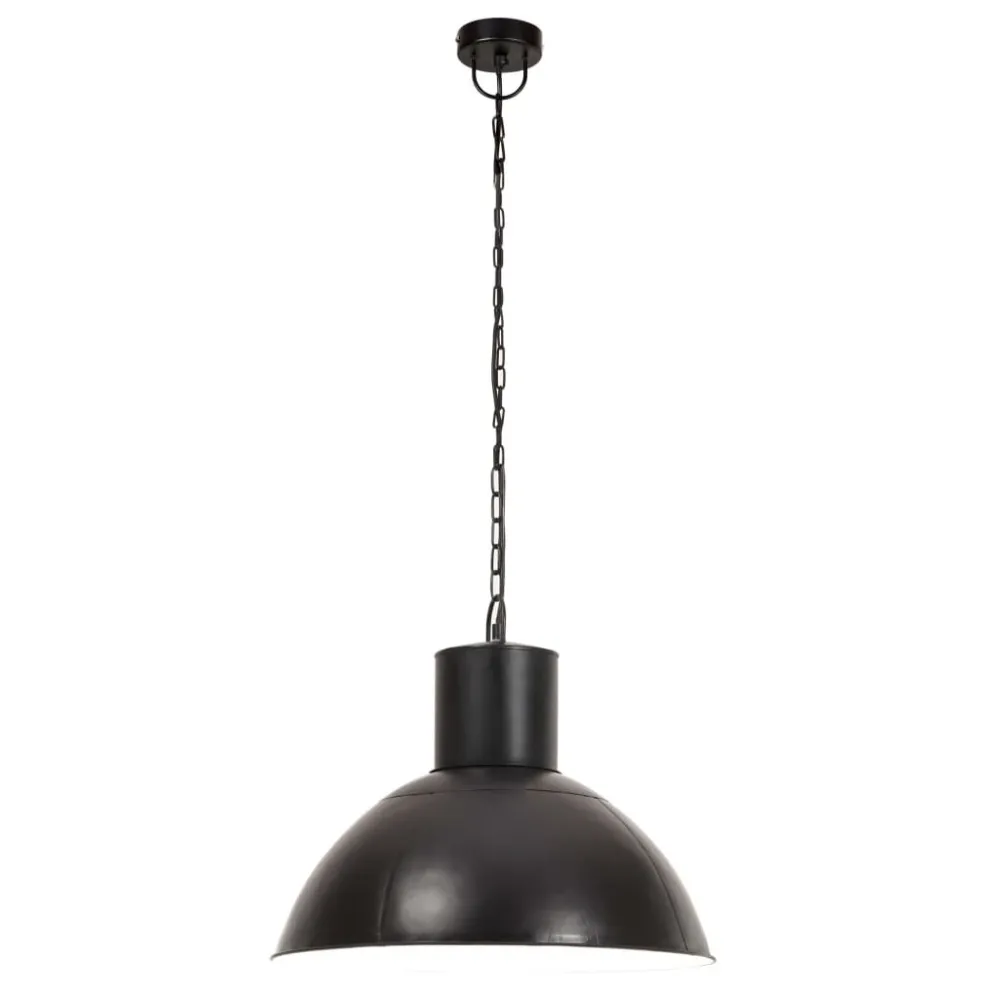 Candeeiro suspenso redondo 25 W 48 cm E27 preto para Varandas e Sacadas