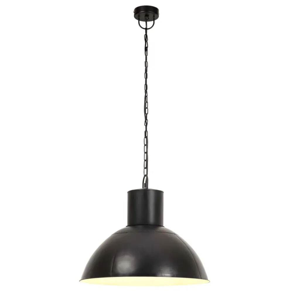 Candeeiro suspenso redondo 25 W 48 cm E27 preto para Varandas e Sacadas