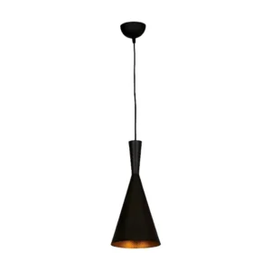 Candeeiro Suspenso Varese, Preto, Dourado, 19 x 19 x 136 cm, EPIKASA com Prateleira de Cultivo Integrada